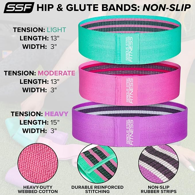 Serious Steel Fitness Hip and Glute Activation Band | Squat & Deadlift Warm-up Band for HIPS and Glutes