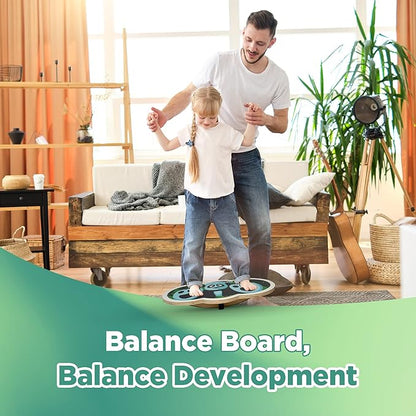 Wooden Balance Board Kids, Wobble Board For Balance, Balance Board Toddler Supporter, Balance Boards for Stability and Core Training