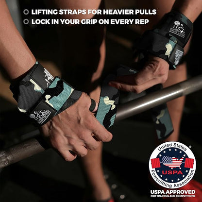 Wrist Wraps + Lifting Straps Bundle (2 Pairs) for Weightlifting, Cross Training, Workout, Gym, Powerlifting, Bodybuilding - Support for Men/Women, Avoid Injury During Weight Lifting