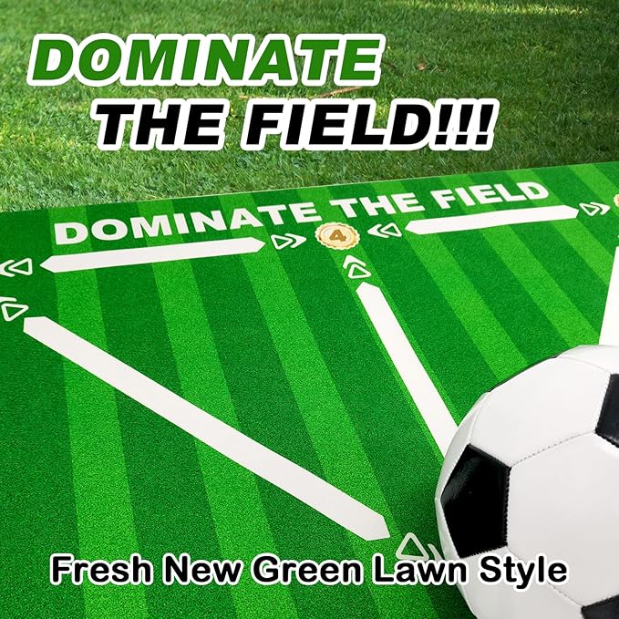 Football Footstep Training Mat, Soccer Training Mat 35 * 24IN, Soccer Skills Training Equipment with Storage Bag and Soccer Return Trainer Net