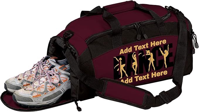 Personalized Dance Duffle Bag with Name – Custom Dancer Gym Bag for Girls, Competition Team Travel Bag, Ballet Recital Cheer & Studio Gear Bag
