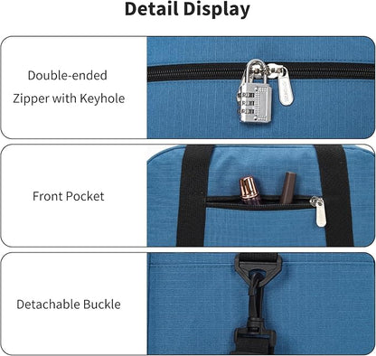 Small Gym Bag Carry On Bag - 12 in Mini Duffle Bag Lightweight for Overnight Travel - Blue