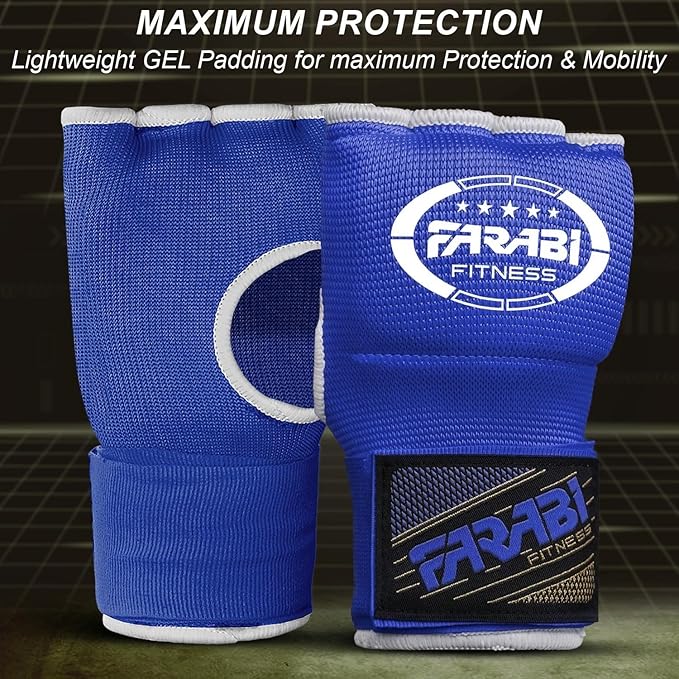 Farabi Quick Wraps Gloves Gel Paded Hand Wraps Adult MMA Boxing Muaythai Bandages Hand Protector 80cm Meter Wrist Support Strap Pair