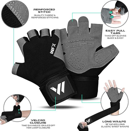 WESTWOOD FOX Gym Gloves Fitness Training Anti Slip Shock-Absorbing Weight Lifting Gloves Padded Grip Breathable Fingerless Workout Support for Men Women Cycling Exercise