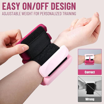 Wrist & Ankle Weights for Women and Men, 2lbs/4lbs Pairs Adjustable Silicone Weighted Bangles for Arm & Leg Workouts, Perfect for Pilates, Barre, Yoga, Walking & Home Fitness 24055