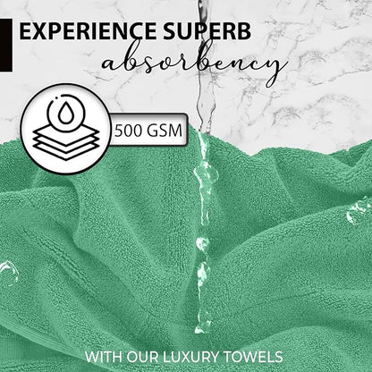 100% Cotton Bath Towels, 24x48 Pack of 6 Towels, Quick Dry, Highly Absorbent, Soft Feel Towel, Gym, Spa, Bathroom, Shower, Pool, Luxury Soft Towels (Light Green, 24x48-6 Pack)