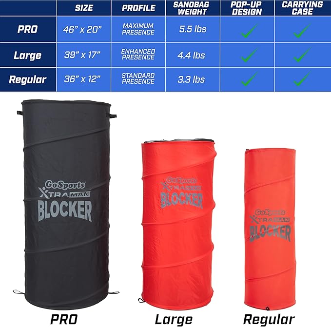 GoSports XTRAMAN Blocker Pop-Up Defenders 3 Pack - Regular Size Multi-Sport Blocking Dummy - Training Equipment for Basketball, Football, & Soccer