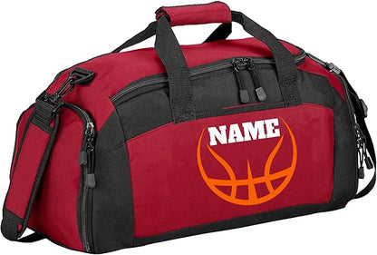 Personalized Basketball Duffle Bag – Custom Name & Team Logo Gym Bag for Boys & Girls – Large Sports Travel Bag with Shoe Compartment – Basketball Practice & Tournament Gear