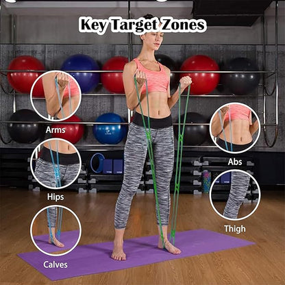 7 Ring Adjustable Loop Resistance Bands for Working Out Walk at Home，Workout Bands Exercise Stretch Band for Women&Men Fitness, Yoga, Pilates-Non-Slip, Durable Rubber, Home/Gym Use
