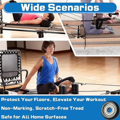 6Pcs Replacement Roller Wheels, Compatible with Aero Pilates Reformer Machines, Smooth & Quiet Glide Rollers Easy Tool-Free Installed Rollerwheels, Durable PU & POM Parts for Pilates Machine Repair