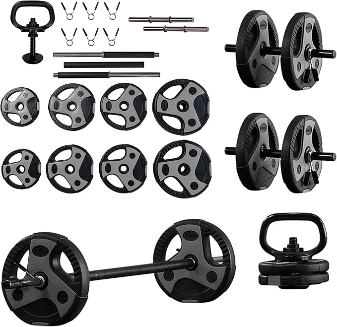 US Weight Weight Set for Home Gym - Barbell, Curl Bar or Multi-Use Options - Various Weight Options