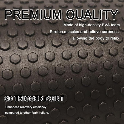 35“ High Density Fitness Foam Roller, Super Soft Round PE Foam Roller Exercises Yoga, Stretching, Deep Tissue&Muscle Recovery Relieves Muscle Pain, Improves Mobility & Circulation (Black)