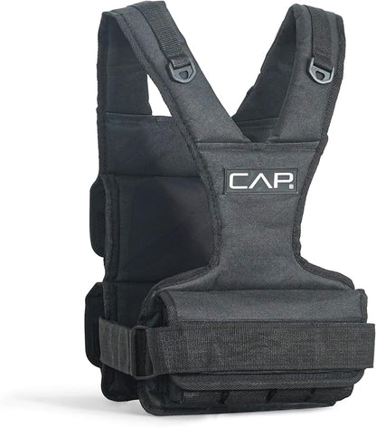 CAP Barbell Adjustable Weighted Vest | 20-150 lbs | Heavy-Duty Workout Vest with Removable Iron Weights for Strength Training, Cardio, Running, and Calisthenics