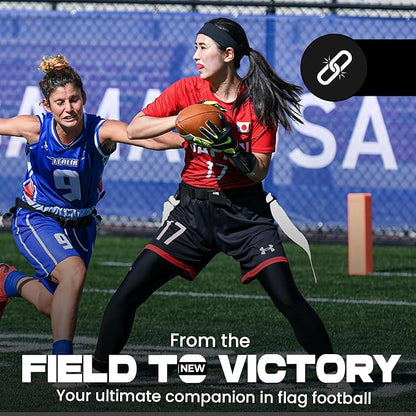 Gameday Flag Football Set – Kits for 2–14 Players w/Belts, Agility Cones & Carry Bag – Available in Multi Colors & Sizes