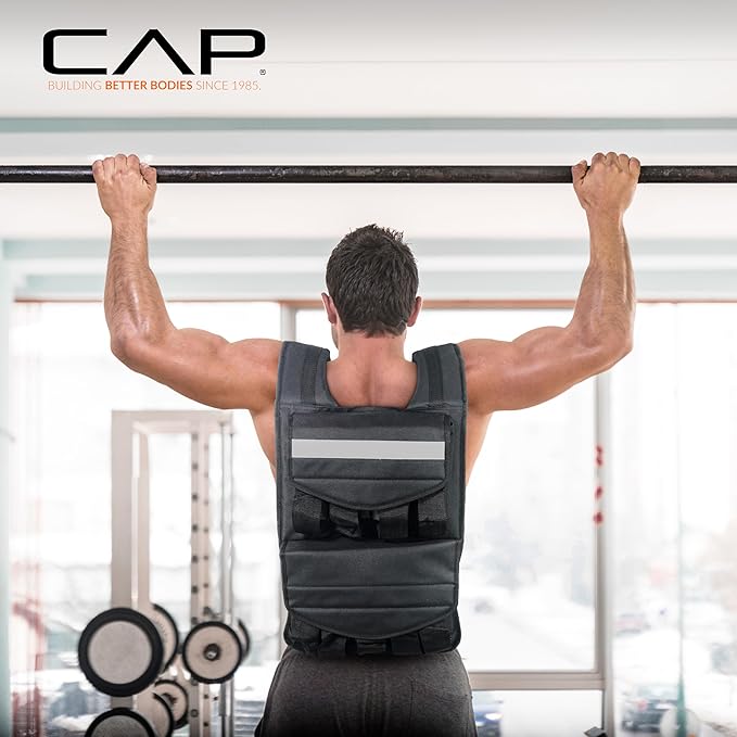 CAP Barbell Adjustable Weighted Vest | 20-150 lbs | Heavy-Duty Workout Vest with Removable Iron Weights for Strength Training, Cardio, Running, and Calisthenics