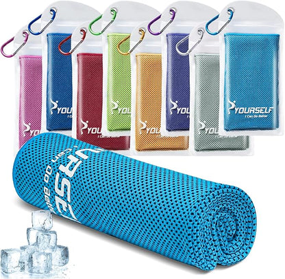 SYOURSELF Cooling Towel, Cooling Towels for Neck,40" x 12"Ice Towel for Instant Cooling Relief, Soft Breathable Chilly Towel, Perfect Yoga, Golf, Sports, Gym, Workout, Athletes Towel (1PC-Blue)