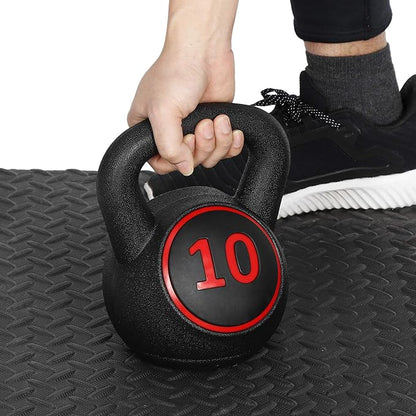 LEMY 3/4-Piece Kettlebell Strength Training Set, Fitness Equipment Exercise Wide Grip Kettlebells, Full Body Workout, Core Training for Home, Gym