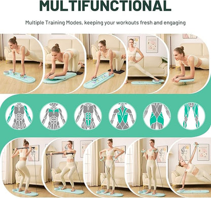 Pilates Board, Newest Multi-Purpose Portable Pilates Reformer Machine for Home, Foldable at Home Pilates Kit, Pilates Board for Home Workout Fitness Exercise, Abs, Pilates Equipment