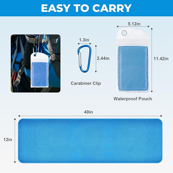 Cooling Towels for Neck and Face - Soft Breathable Chilly Towel, Sweat Wraps, Cool Rags Quick Dry Towel for Hot Weather, Workout, Sports, Yoga, Gym, Hiking, Running, Trips, Golf