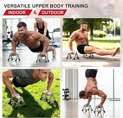 Push Up Bar - Heavy-Duty Stainless Steel Pushup Stands with Non-Slip Base, 500LB Capacity, Portable Home Gym Equipment for Strength Training & Floor Workouts