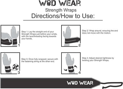Wrist Wraps for Powerlifting, Strength Training, Bodybuilding, Cross Training, Olympic Weightlifting, Yoga Support - One Size Fits All
