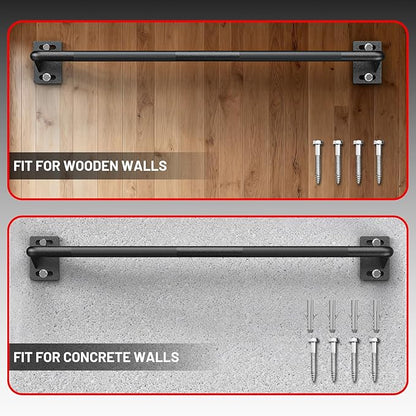 PAPABABE Wall Mounted Pull Up Bar, Chin Up Bar, Strength Training Pull-Up Bars Chin Up Bars for Home Gym