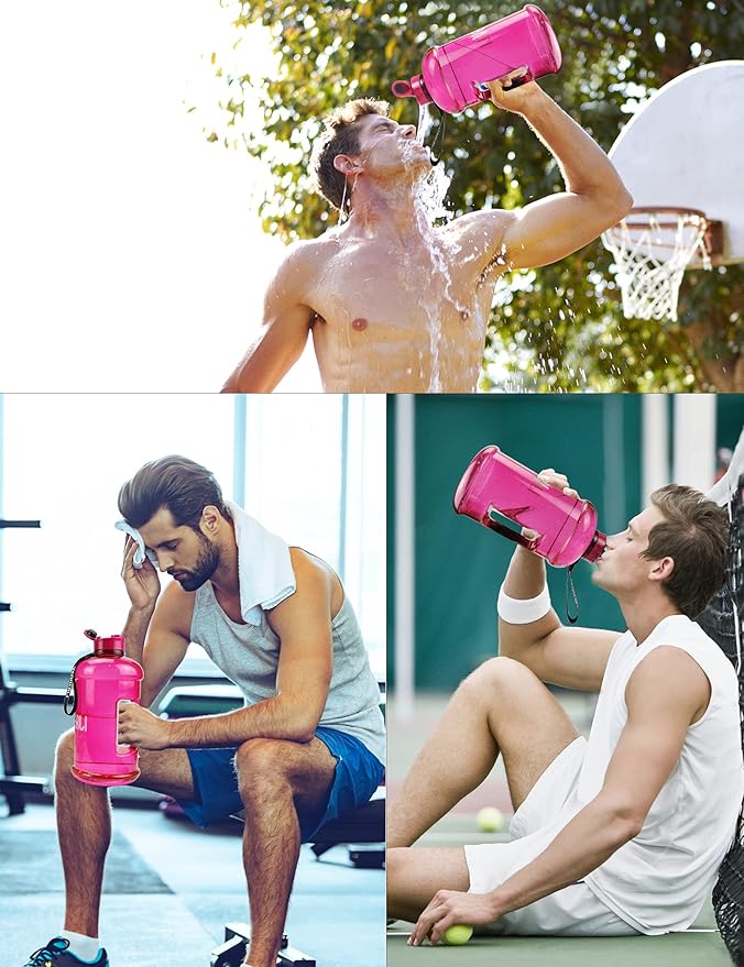 VENNERLI Portable Large Plastic Water Bottle - BPA-free Half Gallon Reusable 2 Liter Water Jug for Outdoor Hiking Fitness Travel Camping Cycling