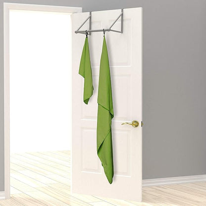 EPAuto 2-Pack Microfiber Quick Dry Towel Set - Lightweight, Super Absorbent & Compact Travel Towels (60"x30" & 24"x15") for Gym, Camping, Beach, Yoga & Backpacking, Green