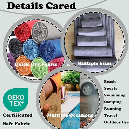 Reusable Quick Dry Beach Towels,Microfiber Travel Towel,Compressed Lightweight Bath Towel for Beach Hiking Gym Yoga Travel Sports Swimming Camping(Grey, 30"*60")