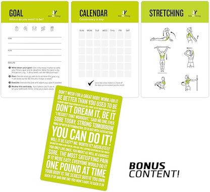 Battle Rope Exercise Cards for Home Workouts, Set of 62 - with Guided Strength Training Workout Cards Deck for Home or Gym, Illustrated Fitness Cards with 50 Exercises, Durable & Waterproof
