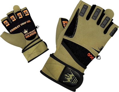 Crown Gear Weightlifting Gloves for Crossfit Workout Training - Fitness Gym Bodybuilding Gloves for Men or Women - Best for Heavy Weight Lifting Exercise Integrated Full Wrist Support Wraps