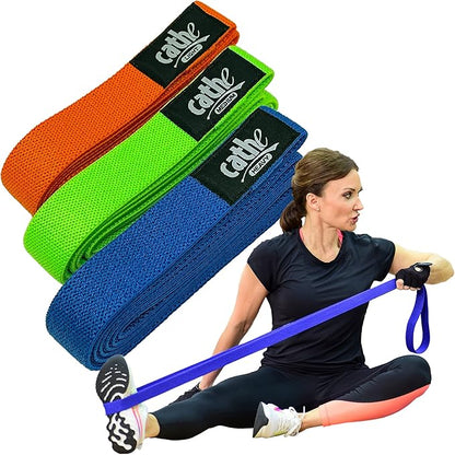 Cathe Boss Bands Set • for Everybody • Take Them Anywhere - Includes Set of 3 Fabric Cloth Boss Bands with Travel Carry Case