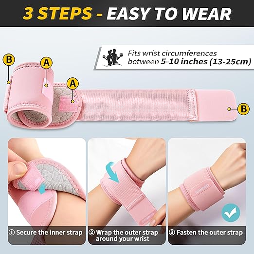 CAMBIVO Wrist Wraps for Men and Women 2 Pack, Adjustable Compression Wrist Brace for Carpal Tunnel, Wrist Support, Pain Relief, Lifting Straps Wrist Bands for Fitness, Weightlifting, Gym Workout