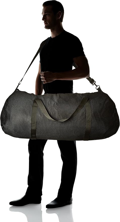 Champion Sports Mesh Duffle Bag – Oversized Breathable Gear Bag with Zipper & Shoulder Strap for Sports, Gym & Travel