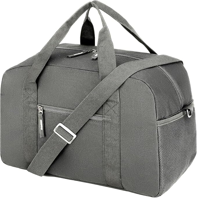 14 inch Small Gym Bag for Men & Women, Mini Duffle Bag for Travel Sports, Lightweight Carry On Duffel Bag, Dark Grey