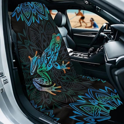 Bulopur Frog Sweat Towel Car Seat Cover Boho Mandala Post-Work Running Athletic Beach Towel Machine Washable Lightweight Breathable Floral Car Interior Accessories