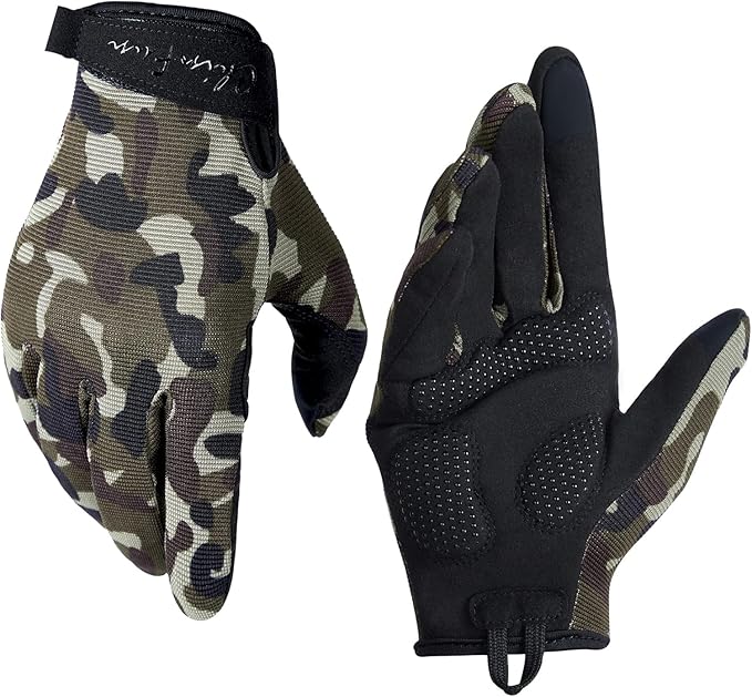 ChinFun Full Finger Workout Gloves for Men Breathable Gym Exercise Weight Lifting Gloves Full Palm Protection Deep