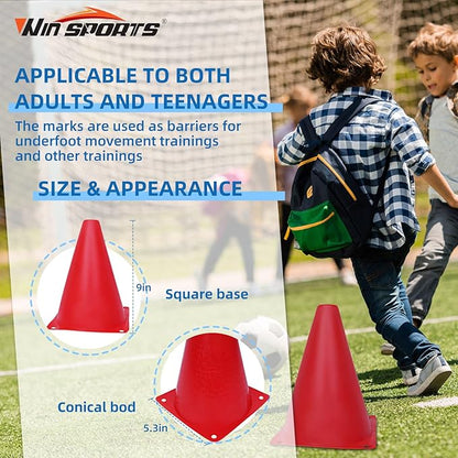 Training Plastic Traffic Cones Set - Indoor Outdoor and Festive Events Agility Cones,Sports Soccer Flexible Cone Sets,Sports Equipment for Kids (Multicolor,24 Pack,7 Inch)