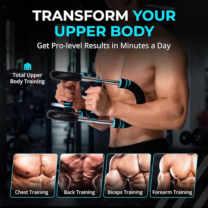 Heavy-Duty Arm Trainer for Men, 60–120 lbs – 2025 Upgraded Twister Bar for Chest & Arm Power Training