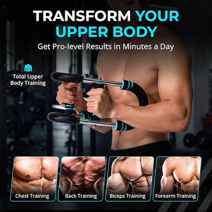 Heavy-Duty Arm Trainer for Men, 60–120 lbs – 2025 Upgraded Twister Bar for Chest & Arm Power Training