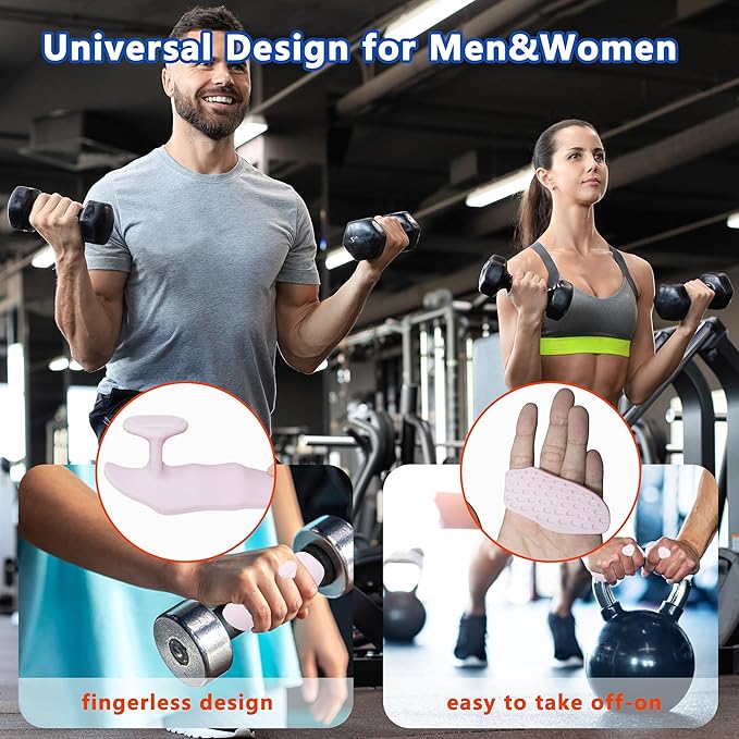 Silicone Gym Grips for Weight Lifting,Workout Gloves for Women Men Alternative,Anti Slip Gym Workout Grip,Rubber Gym Hand Grips-Weightlifting Grips Pad for Barbell,Pull Up,Ryptfit,Training
