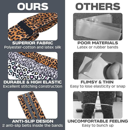 Booty Bands, 3 Levels Hip Bands, Polyester-Cotton and Latex Silk Workout Bands Resistance Bands for Home, Gym, Fitness, Pilates, Yoga (Pack of 3)