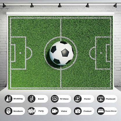Football Soccer Green Field Backdrop Football Field Soccer Ball Green Grass Stadium Photography Background Soccers Ball On Footballs Fields Backdrops Props Decorations Banner Backgrounds 20x10ft