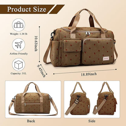 Small Gym Bags for Women, Travel Duffle Bag with Shoes Compartment, 4 in 1 Carry on Weekender Overnight Bag with Dry Wet Separated Pocket, Sport Gym Tote Bag for Yoga, Dance, Swimming, Workout, Ballet