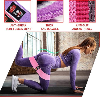Resistance Bands for Women & Men – 3 Levels Heavy-Duty Fabric Bands for Legs, Glutes & Full Body Training, Gym, Home & Outdoor Workouts, Set of 3