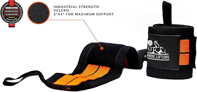 Nordic Lifting Wrist Wraps (2 Pairs) – Lifting Wrist Wraps with Thumb Loop for Weightlifting, Powerlifting & CrossFit – Durable Wrist Support Straps for Men & Women – Gym Essentials for Heavy Lifts