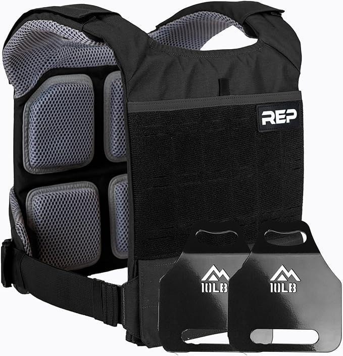 REP Fitness Strata Weight Vest, 2 Removable Plate Options for Unisex, Men & Women, Wearable, Weighted for Strength Training, Muscle Building, CrossFit, Running, Gym Exercise, Adjustable Sizing