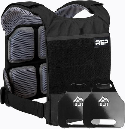 REP Fitness Strata Weight Vest, 2 Removable Plate Options for Unisex, Men & Women, Wearable, Weighted for Strength Training, Muscle Building, CrossFit, Running, Gym Exercise, Adjustable Sizing