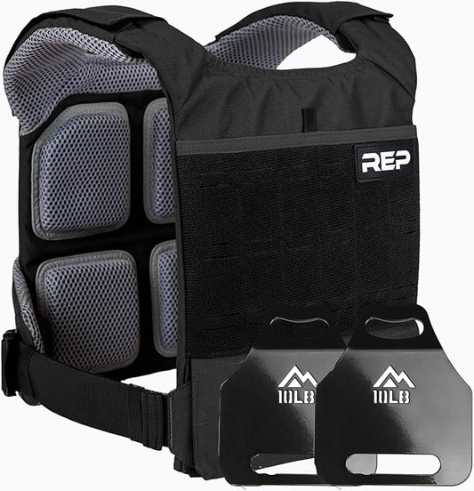 REP Fitness Strata Weight Vest, 2 Removable Plate Options for Unisex, Men & Women, Wearable, Weighted for Strength Training, Muscle Building, CrossFit, Running, Gym Exercise, Adjustable Sizing