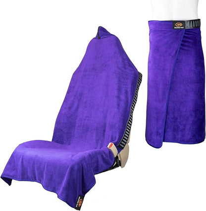 Orange Mud Transition & Seat Wrap V2.0 – Purple Car Seat Cover, Changing Kilt & Towel in One – Quick-Dry, Secure Wrap for Runners, Cyclists, Triathletes, Gym & Outdoor Use